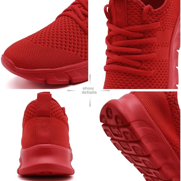 Women D - Red Running Tennis Lightweight Workout Sport Jogging Sneakers - Picture 5 of 7